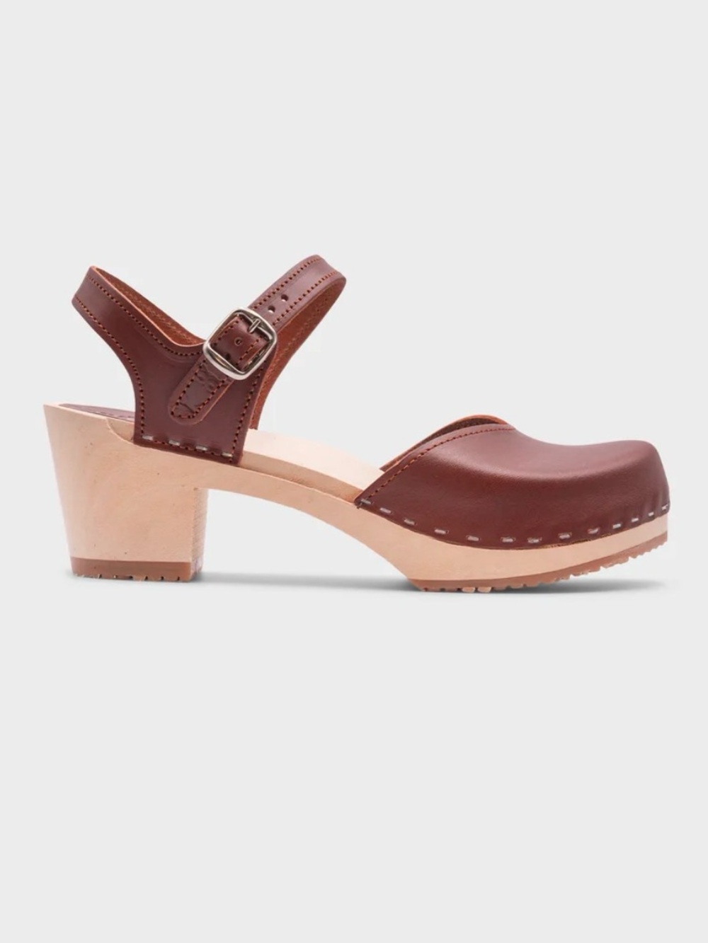 NWOT Sandgrens Victoria classic clog sandal in Cognac - size 37/6.5